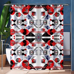 Creative Geometric Red And Black Design Shower Curtain 60  X 72  (medium)  by flipstylezfashionsLLC