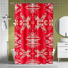 Red Chinese Inspired  Style Design  Shower Curtain 48  X 72  (small)  by flipstylezfashionsLLC