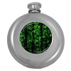 Emerald Forest Round Hip Flask (5 Oz) by FunnyCow