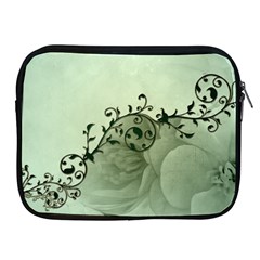 Elegant, Decorative Floral Design In Soft Green Colors Apple Ipad 2/3/4 Zipper Cases by FantasyWorld7