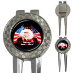 Independence Day, Eagle With Usa Flag 3-in-1 Golf Divots Front