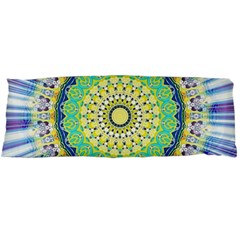 Power Mandala Sun Blue Green Yellow Lilac Body Pillow Case (dakimakura) by EDDArt