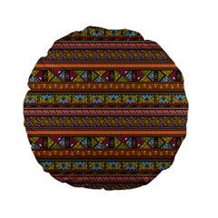 Traditional Africa Border Wallpaper Pattern Colored 2 Standard 15  Premium Flano Round Cushions by EDDArt