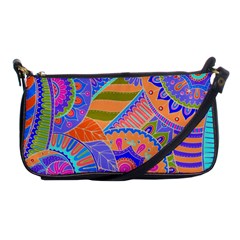 Pop Art Paisley Flowers Ornaments Multicolored 3 Shoulder Clutch Bags by EDDArt