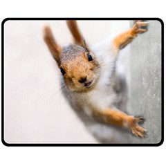 Curious Squirrel Fleece Blanket (medium)  by FunnyCow