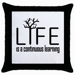 Life And Learn Concept Design Throw Pillow Case (black) by dflcprints