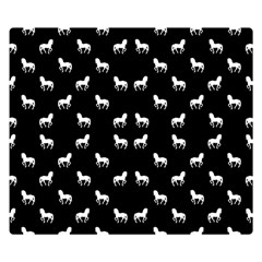 Silhouette Graphic Horses Pattern 7200 Double Sided Flano Blanket (small)  by dflcprints