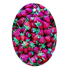 Pile Of Red Strawberries Ornament (oval) by FunnyCow