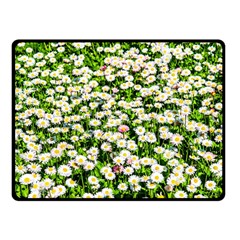 Green Field Of White Daisy Flowers Fleece Blanket (small) by FunnyCow