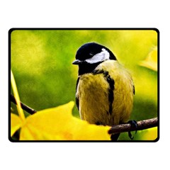 Tomtit Bird Dressed To The Season Fleece Blanket (small) by FunnyCow