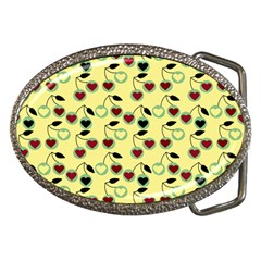 Yellow Heart Cherries Belt Buckles by snowwhitegirl