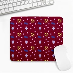 Cakes And Sundaes Red Large Mousepads by snowwhitegirl