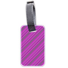 Pink Violet Diagonal Lines Luggage Tags (two Sides) by snowwhitegirl