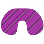 Pink Violet Diagonal Lines Travel Neck Pillows Front