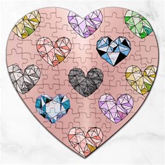 Gem Hearts And Rose Gold Jigsaw Puzzle (heart) by NouveauDesign