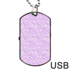 Silly Stripes Lilac Dog Tag Usb Flash (two Sides) by snowwhitegirl