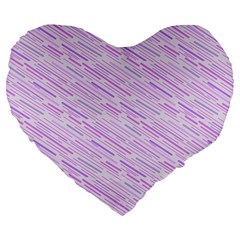 Silly Stripes Lilac Large 19  Premium Heart Shape Cushions by snowwhitegirl