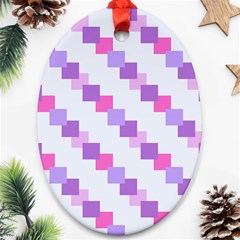 Geometric Squares Ornament (oval) by snowwhitegirl