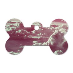 In The Clouds Pink Dog Tag Bone (one Side) by snowwhitegirl