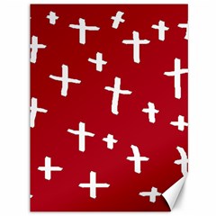 Red White Cross Canvas 36  X 48   by snowwhitegirl