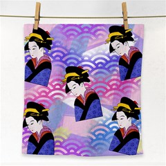 Japanese Abstract Blue Face Towel by snowwhitegirl