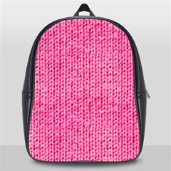 Knitted Wool Bright Pink School Bag (large) by snowwhitegirl