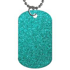 Aqua Glitter Dog Tag (two Sides) by snowwhitegirl