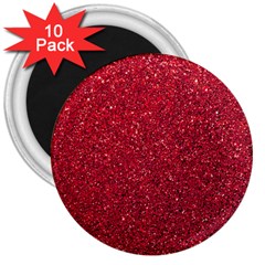 Red  Glitter 3  Magnets (10 Pack)  by snowwhitegirl