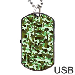 Brownish Green Camo Dog Tag Usb Flash (two Sides) by snowwhitegirl