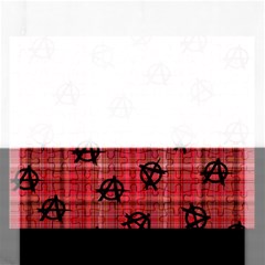 Red Plaid Anarchy Rectangular Jigsaw Puzzl by snowwhitegirl