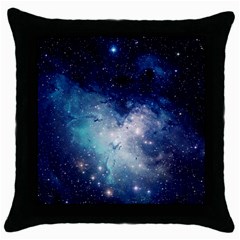 Nebula Blue Throw Pillow Case (black) by snowwhitegirl