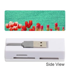 Green Denim Flowers Memory Card Reader (stick) by snowwhitegirl