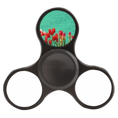 Green Denim Flowers Finger Spinner by snowwhitegirl