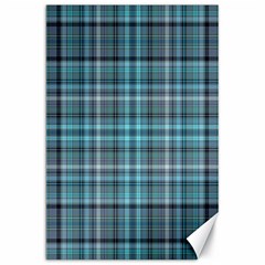 Teal Plaid Canvas 20  X 30   by snowwhitegirl