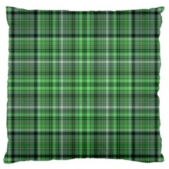 Green Plaid Large Cushion Case (one Side) by snowwhitegirl