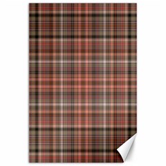 Peach  Plaid Canvas 20  X 30   by snowwhitegirl