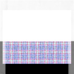 Pink Blue Plaid Rectangular Jigsaw Puzzl by snowwhitegirl