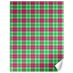 Pink Green Plaid Canvas 36  X 48   by snowwhitegirl