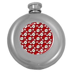 Eggs Red Round Hip Flask (5 Oz) by snowwhitegirl