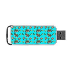 Fast Food Blue Portable Usb Flash (one Side) by snowwhitegirl