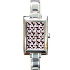 Redhead Girl Pink Rectangle Italian Charm Watch by snowwhitegirl