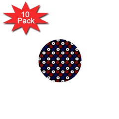 Eye Dots Red Blue 1  Mini Buttons (10 Pack)  by snowwhitegirl