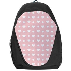 Hearts Dots Pink Backpack Bag by snowwhitegirl