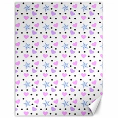 Hearts And Star Dot White Canvas 12  X 16   by snowwhitegirl