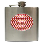 Eye Dots Red Pastel Hip Flask (6 oz) Front