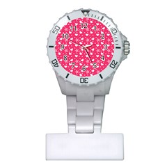 Hearts And Star Dot Pink Plastic Nurses Watch by snowwhitegirl