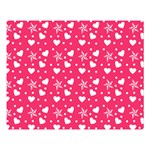 Hearts And Star Dot Pink Double Sided Flano Blanket (Large)  80 x60  Blanket Front