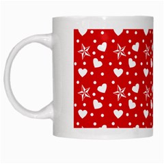 Hearts And Star Dot Red White Mugs by snowwhitegirl