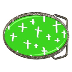 Green White Cross Belt Buckles by snowwhitegirl