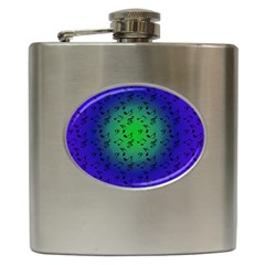 Blue Music Green Moon Hip Flask (6 Oz) by snowwhitegirl